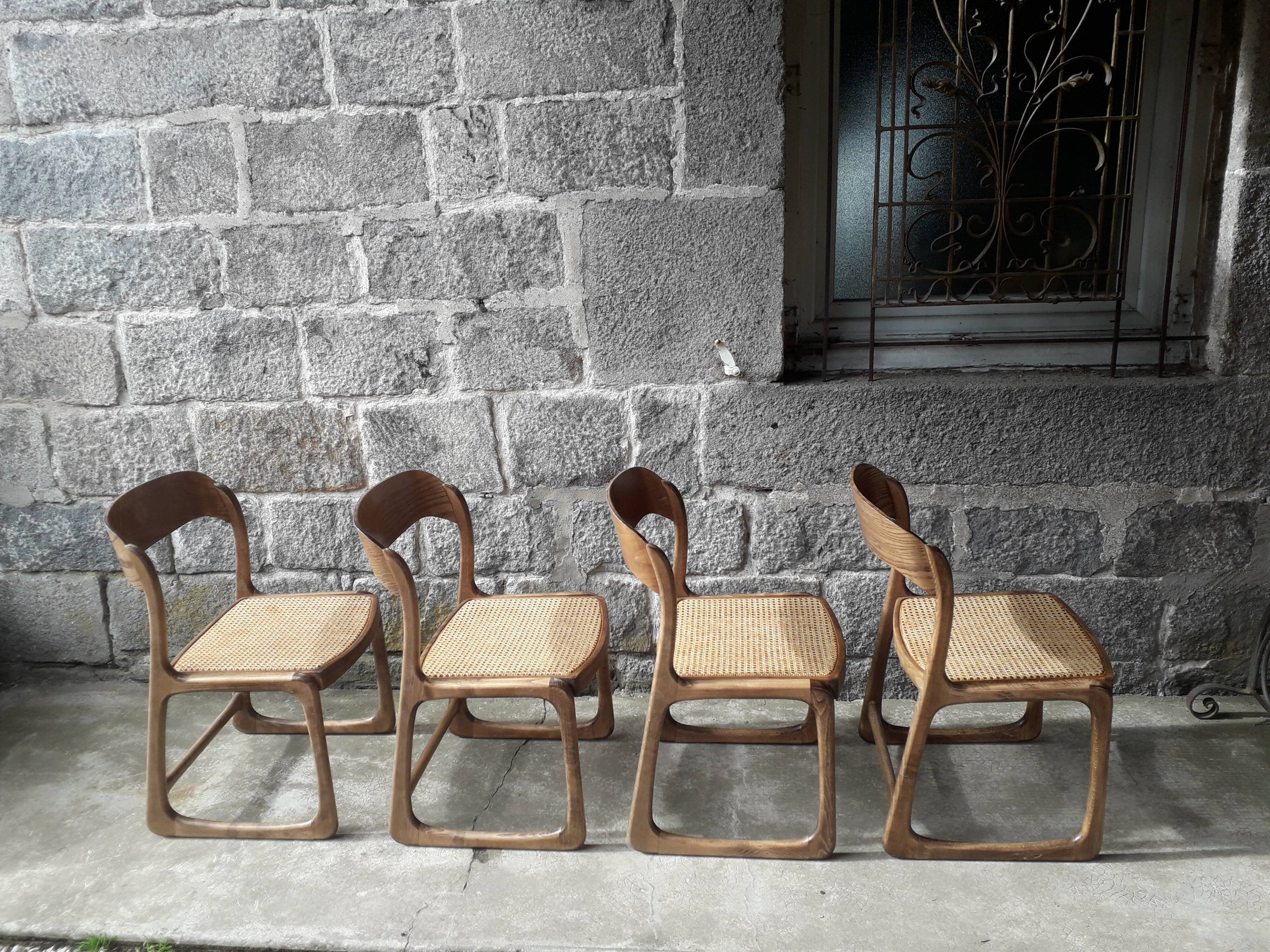 Baumann sled chairs, set of four