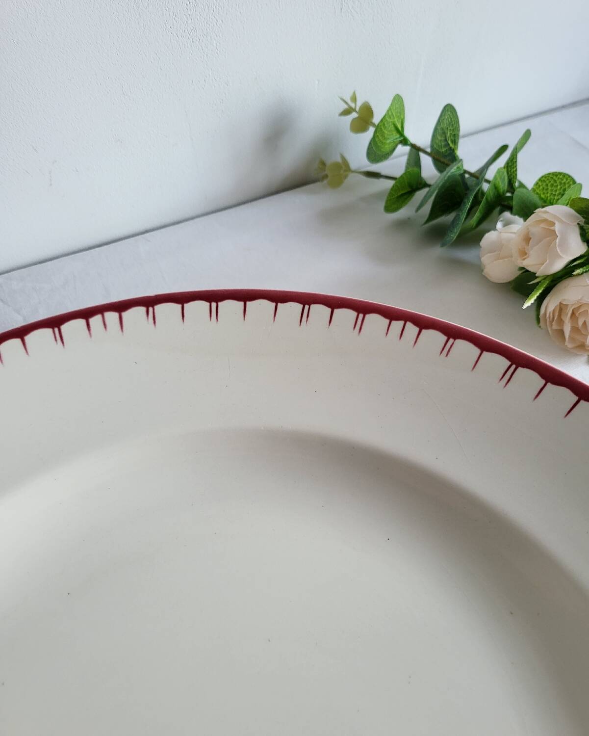 Large round serving platter sarreguemines, epernay model