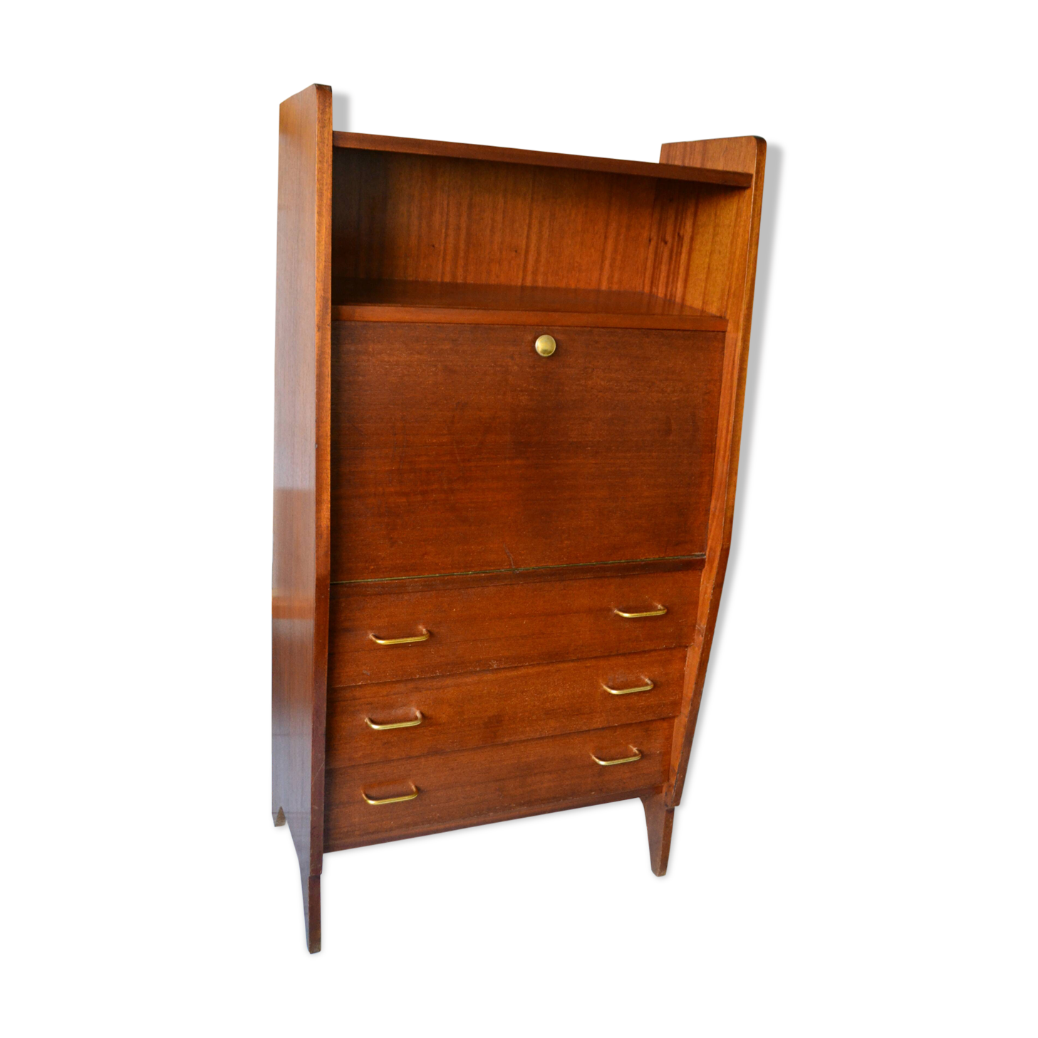 Vintage mahogany wing-shaped secretary