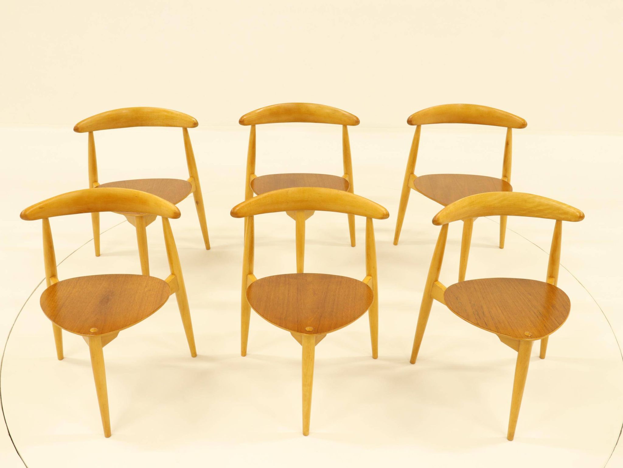 Service de table Heart, conçu par Hans Wegner pour Fitz Hansen, Danemark, années 1960