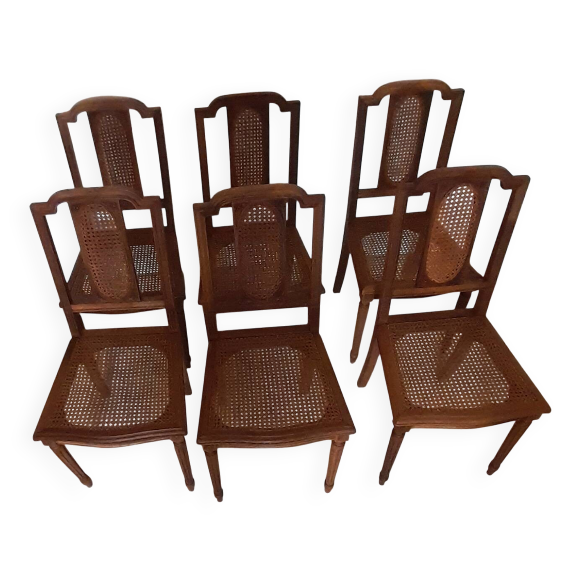 6 Louis 16 fluted pearwood chairs