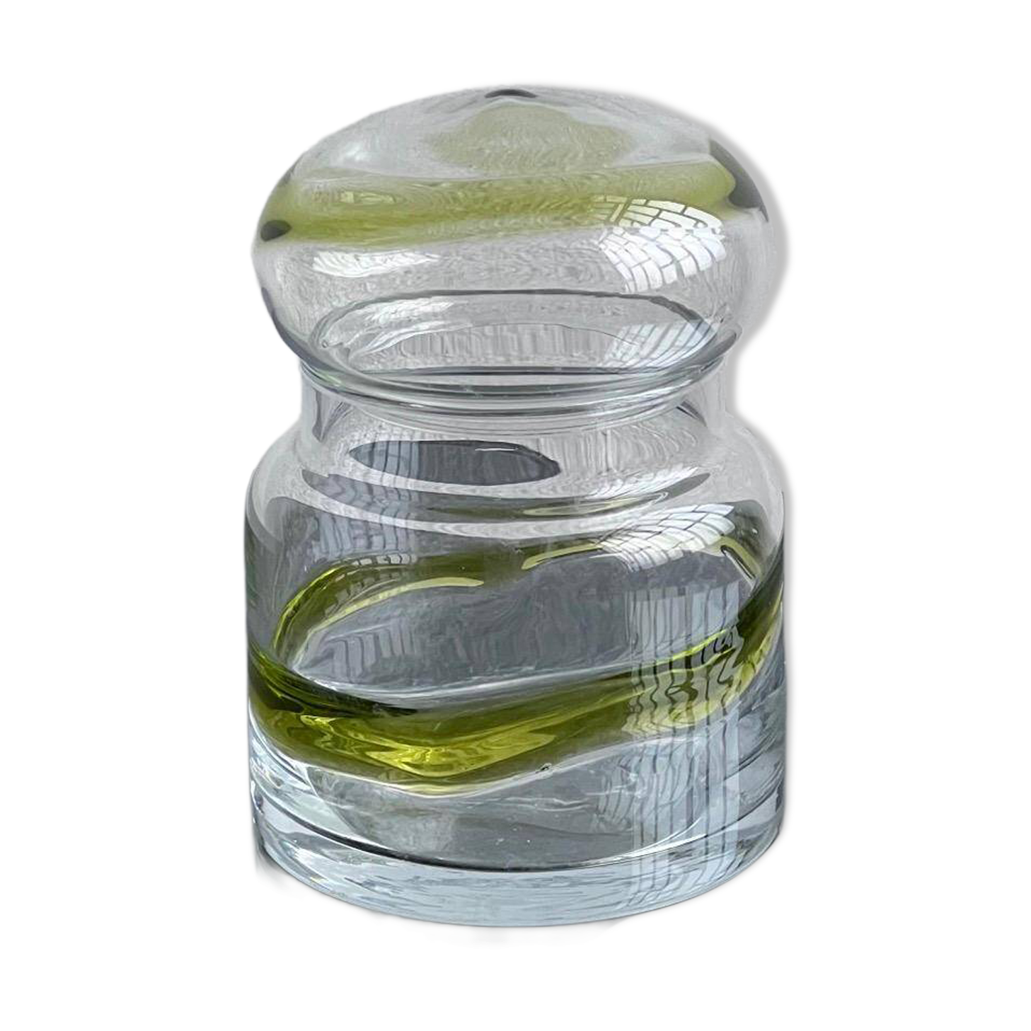 Vintage Murano Glass Vase with Lid, Mid-Century Modern, Italy, 1960s