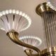 Art Deco chandelier signed Petitot opalescent glass