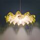 Art Deco suspension in white opaline with a scalloped design, 1920-30.