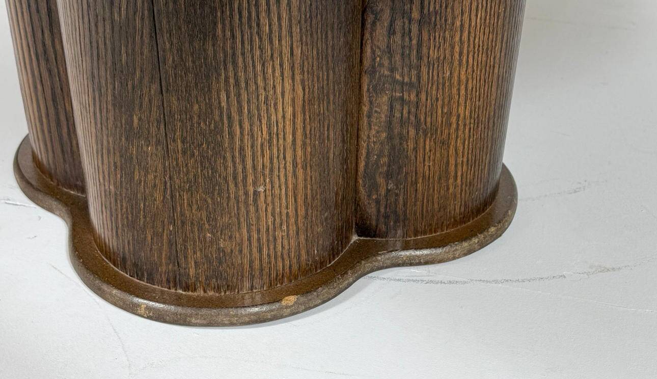 Coffee table with travertine top in cloverleaf shape, Italy, 1970s.