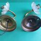 Pair of antique gold candlestick wall sconces