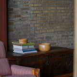 18th-century Scandinavian popular art oak chest with carved panels, dated 1764.