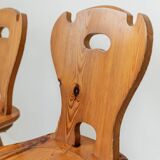 Set of 3 vintage wooden farmhouse chairs from the 1960s.