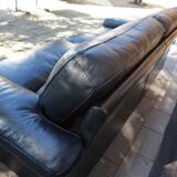 Black Leather Sofa by Tito Agnoli for Poltrona Frau, Italy, 1980s