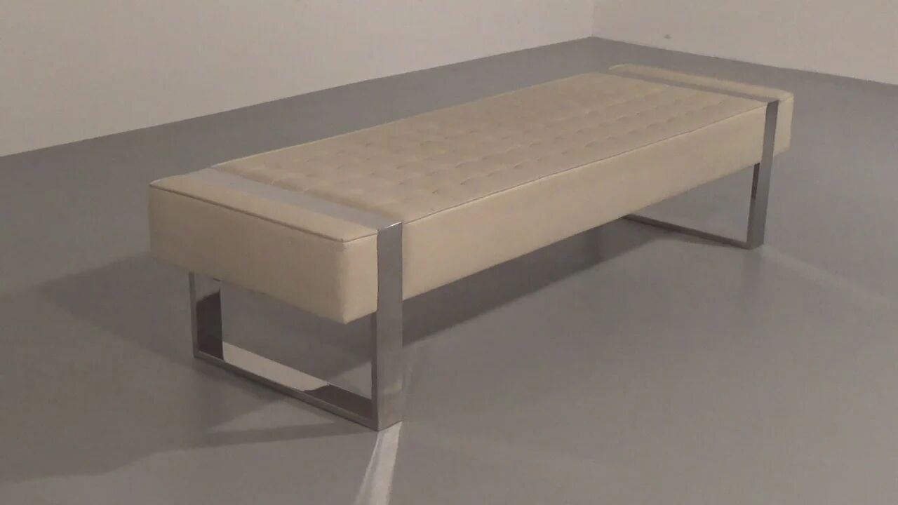 Leather bench with chrome base from Germany 1980