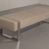 Leather bench with chrome base from Germany 1980