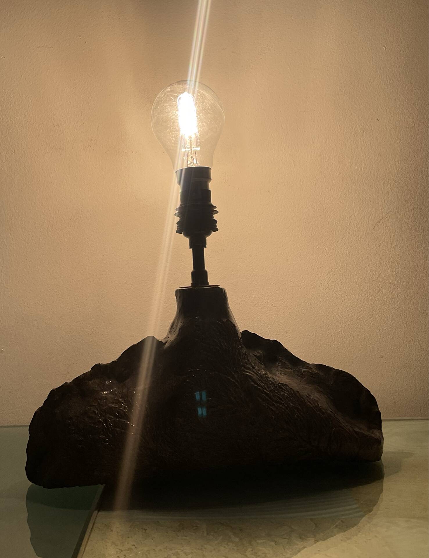 Vintage brutalist ceramic lamp base