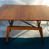 Table à système années 50, plaquée chêne