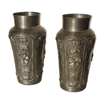 Pair of tin vases