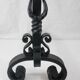 Pair of wrought iron landier andirons