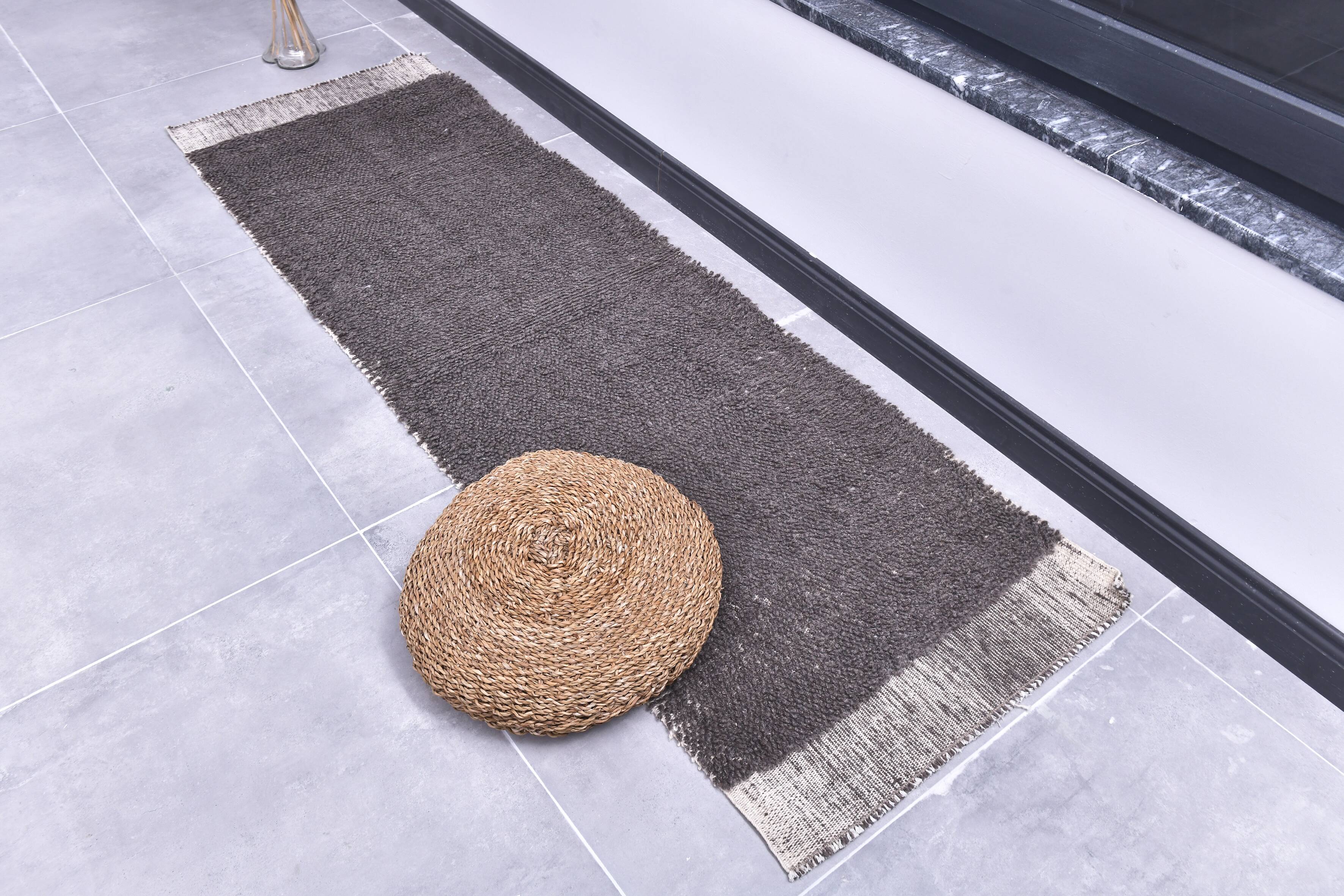 2x7 Brown Handmade Vintage Runner Rug, 64x212Cm