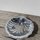 Silver-plated metal shell butter dish