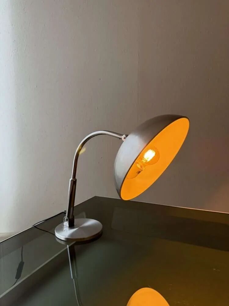 Hala desk lamp model 144 Busquet silver grey 1950s