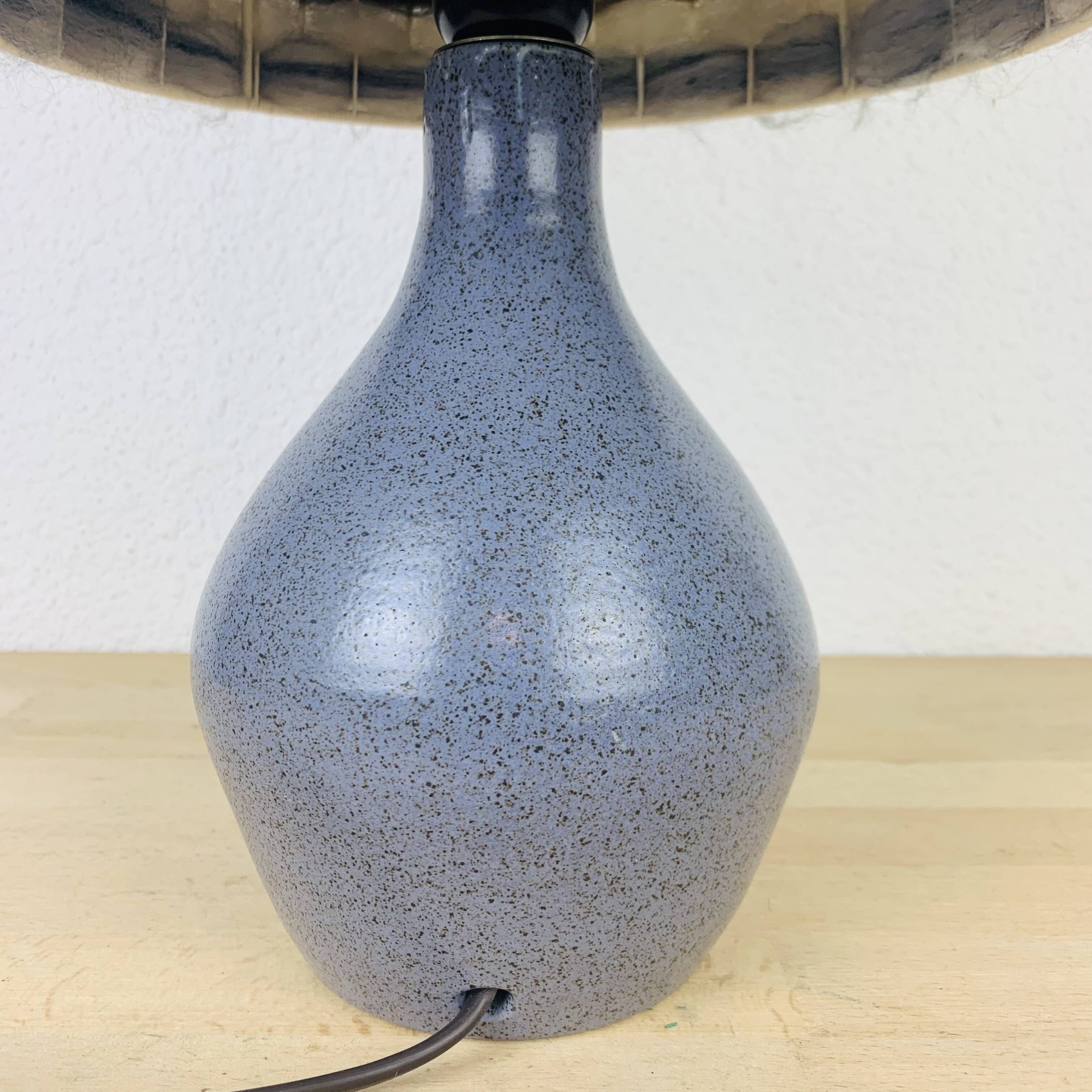 Karoly Balogh ceramic lamp in Dreux, wool lampshade