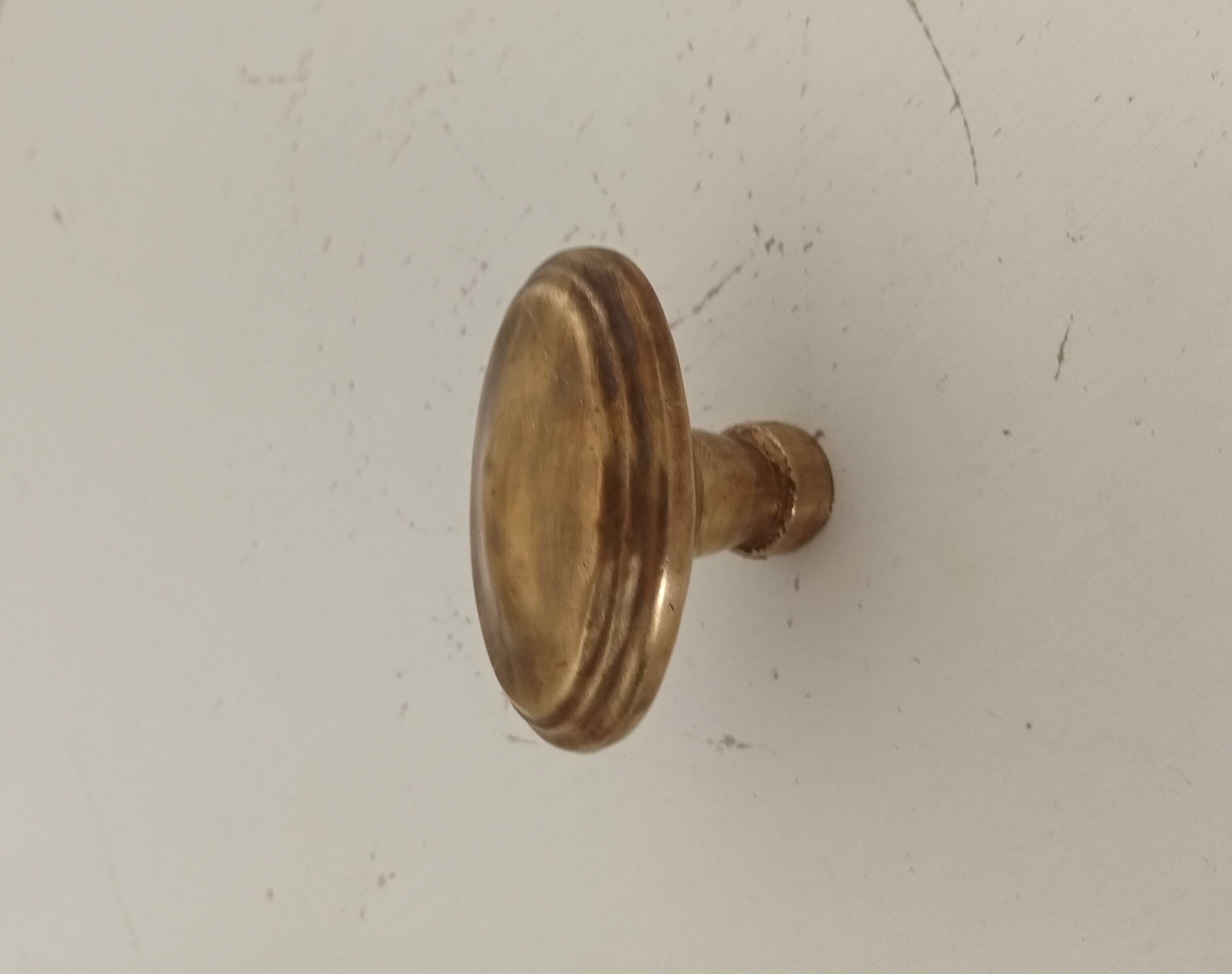 Poignée de porte ancienne en laiton massif doré