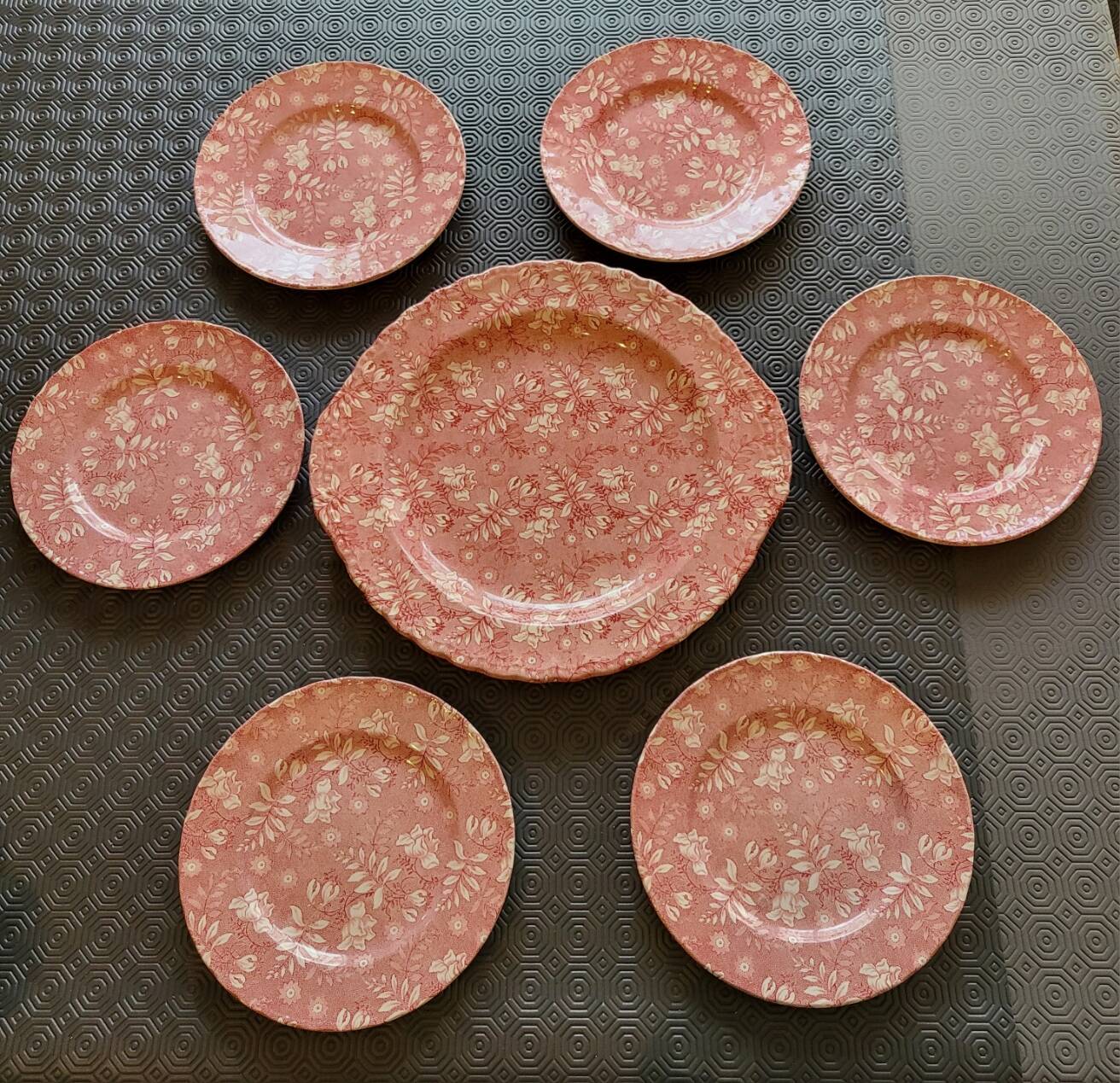 Service  Grindley of Stoke Royal Tudor Velvet en faïence Rose Anglais