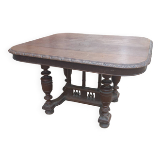 Old square wooden table