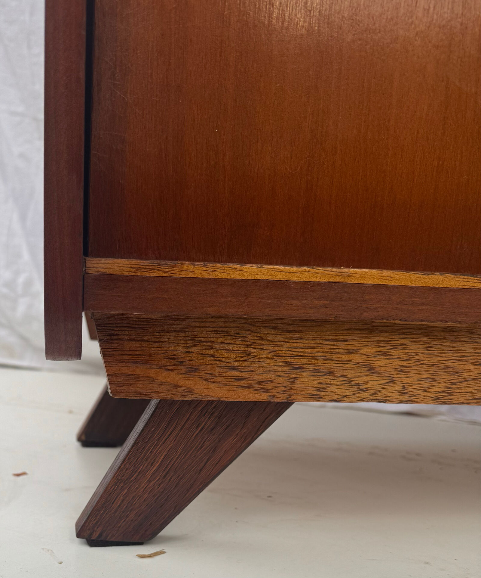 Vintage shoe cabinet with tapered legs