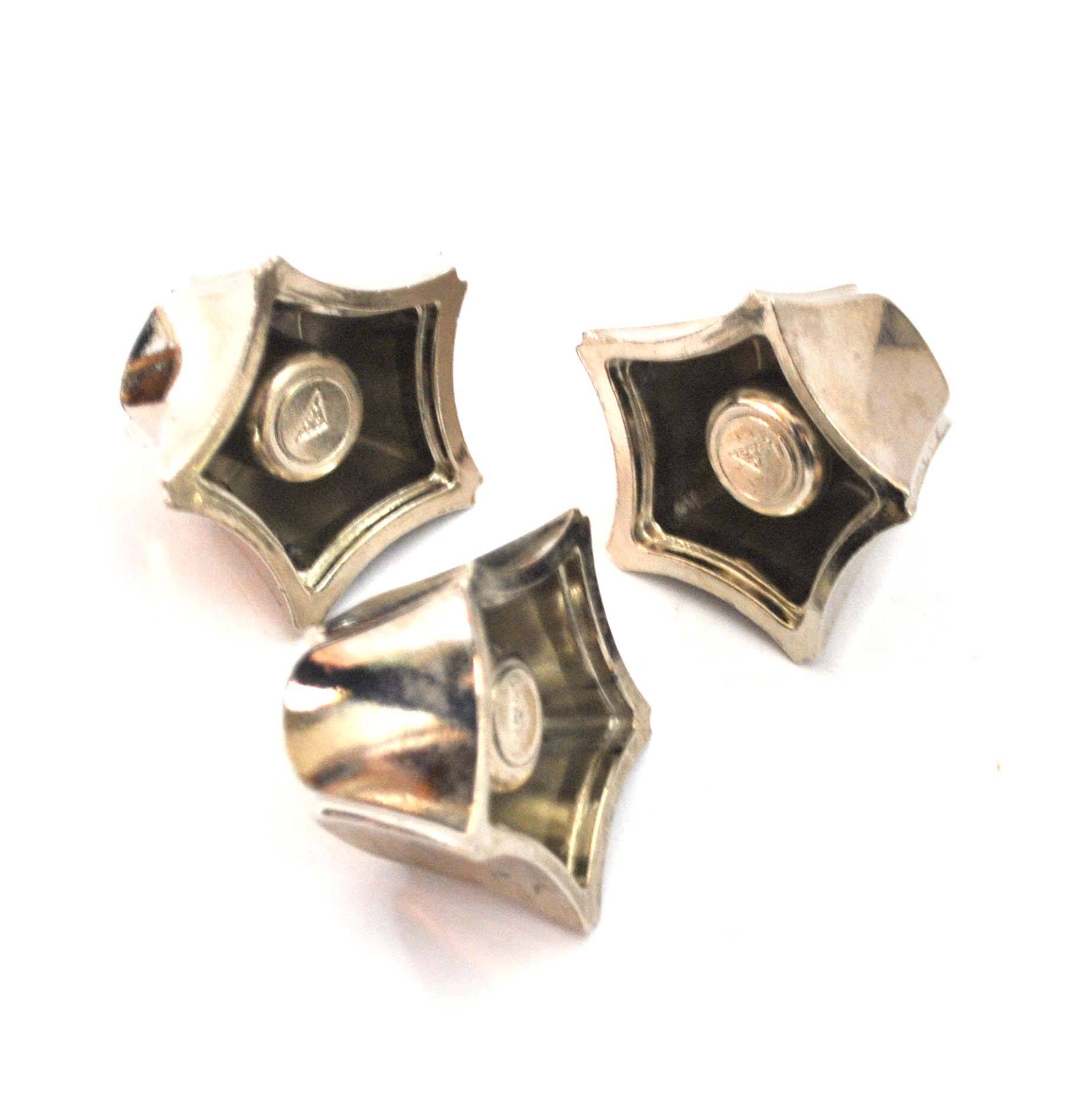 Set of 3 DESIGN BMF modular candle holders in silver metal 1970