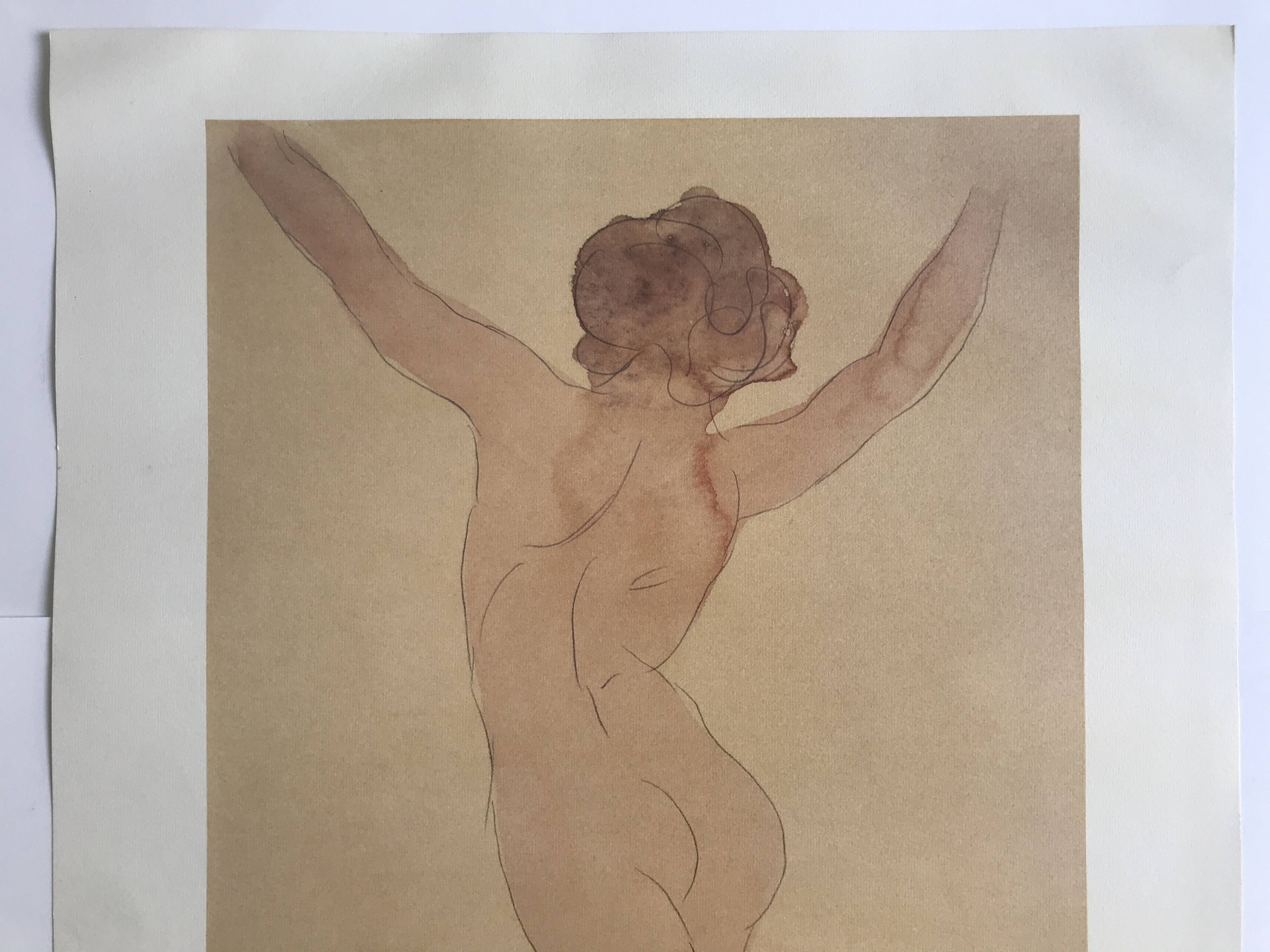 Poster in 4 colors after Auguste RODIN, Woman from behind, c 2000