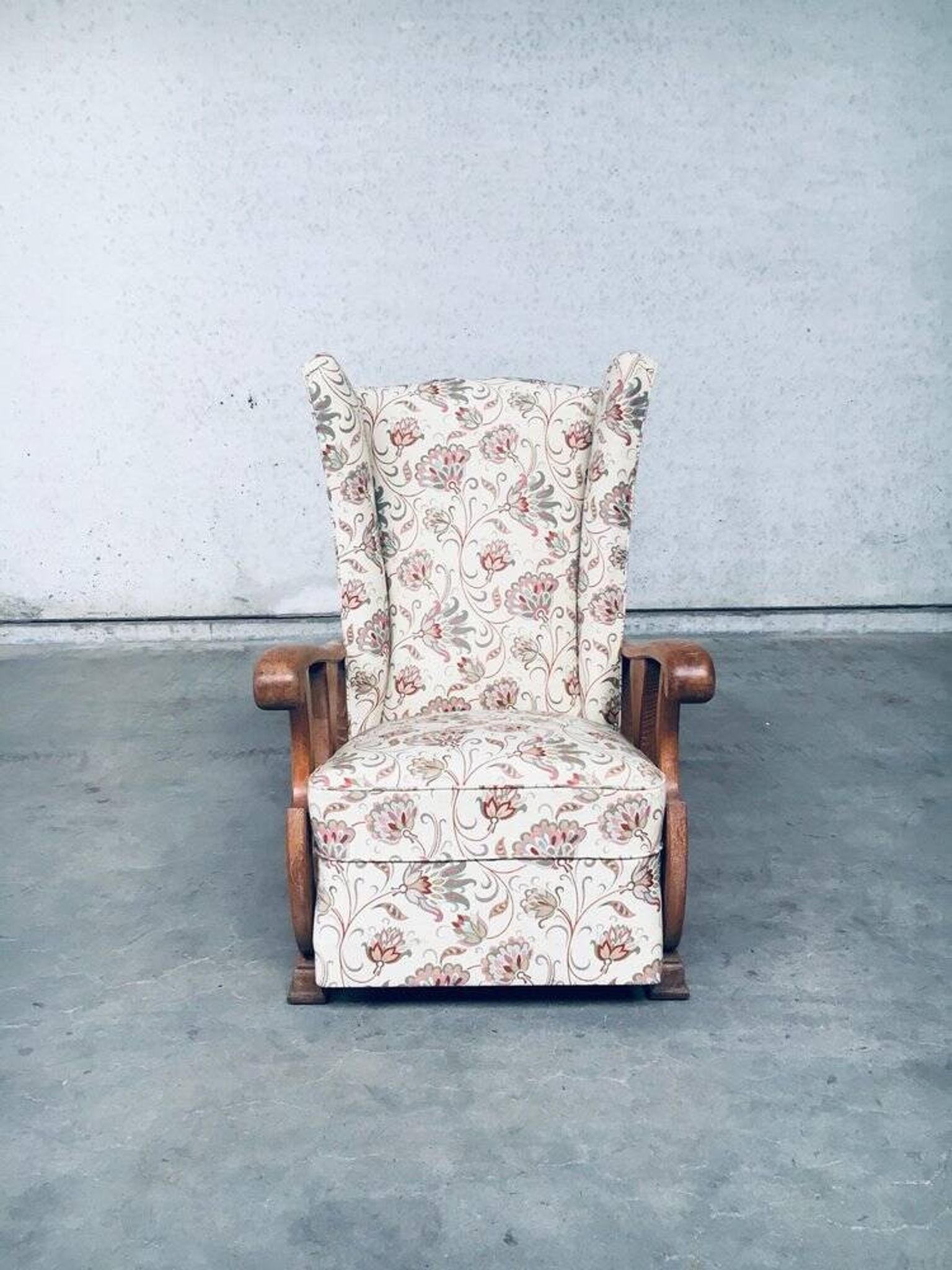 Set of High Wing Back Armchairs, 1900s