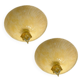 Lot de 2 plafonniers vénitiens en verre de Murano