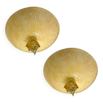 Lot de 2 plafonniers vénitiens en verre de Murano