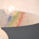 Doria table lamp in bubble glass with rainbow coloured details