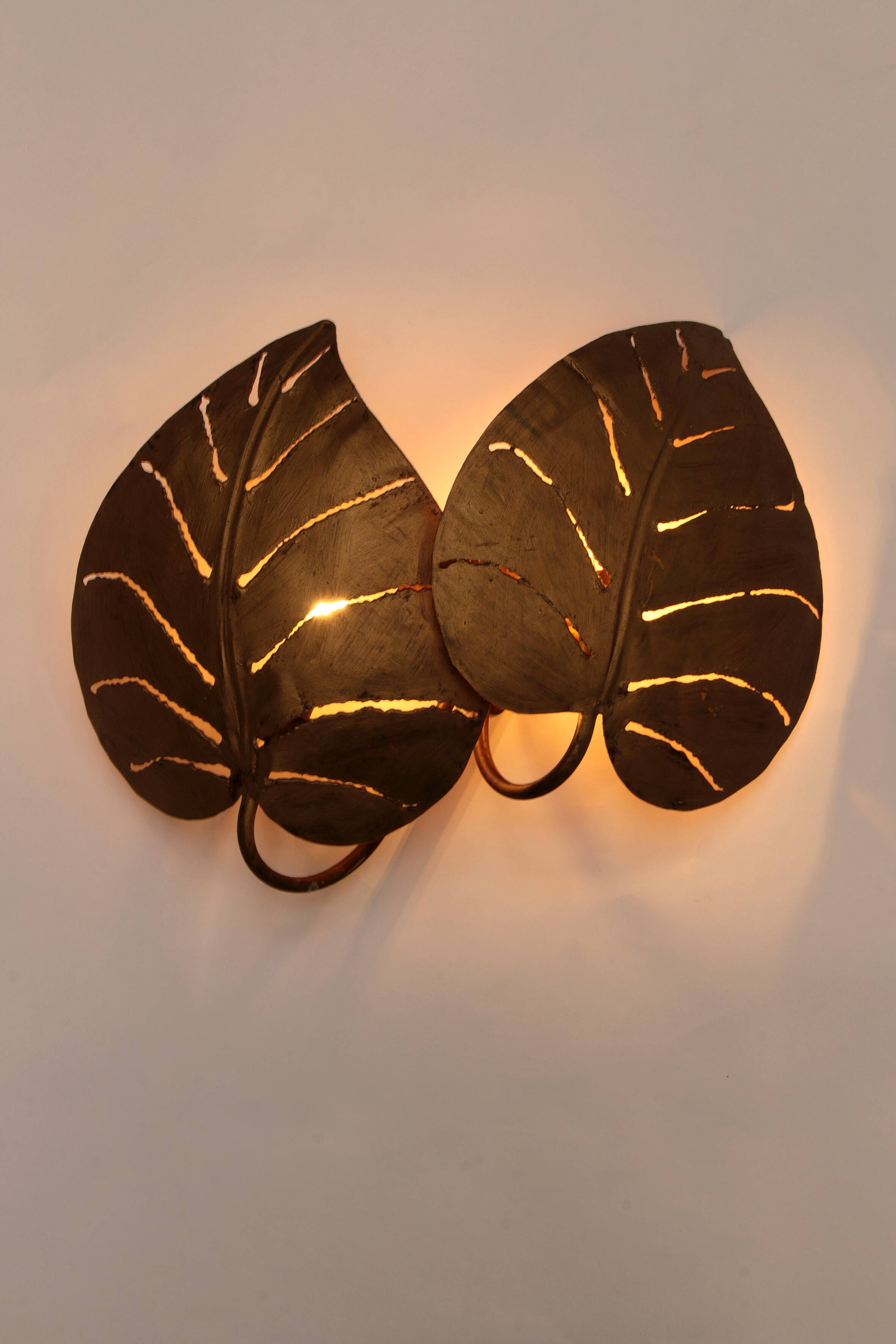 Applique italienne à feuilles tropicales, 1970