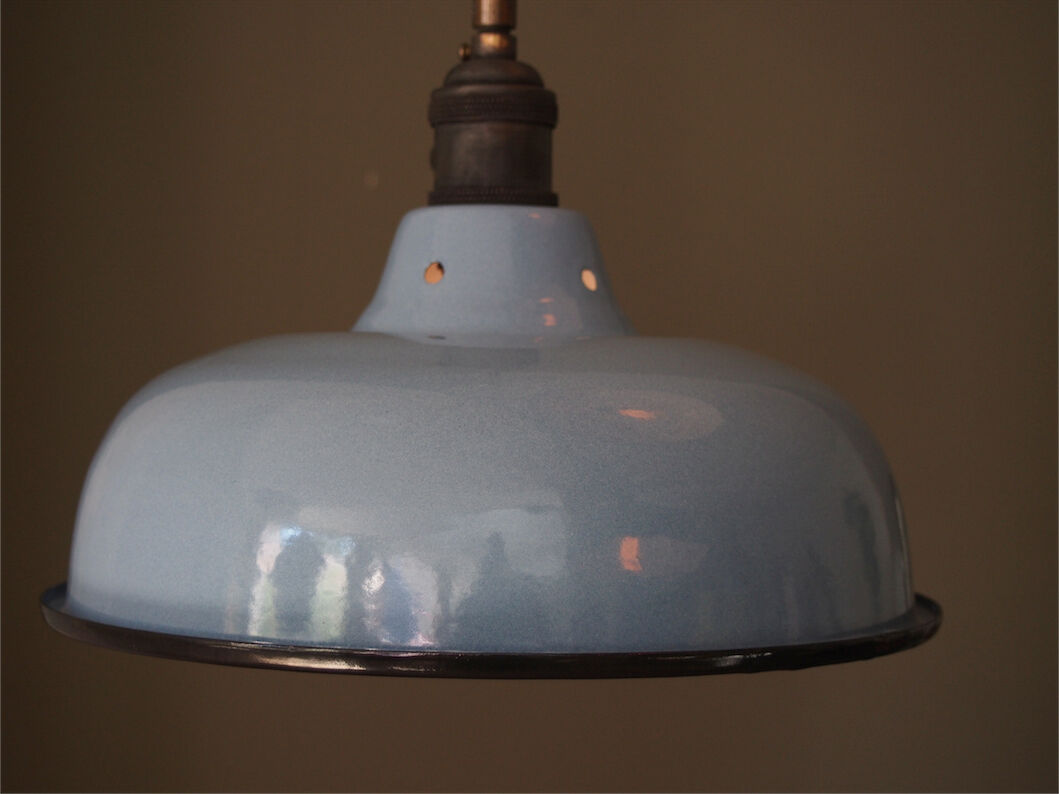 Day blinds emailed industrial lamp sky blue
