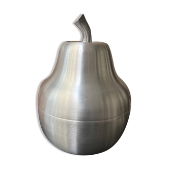 Seau à glaçons en aluminium brossé formant une poire, années 70