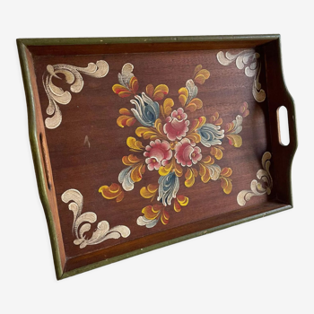 Painted wood tray