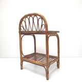 Vintage rattan bedside table 60s
