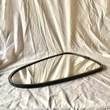 Old rearview mirror - black and gold plastic frame - 34 x 55 cm