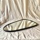 Ancien miroir rétroviseur - cadre en plastique noir et doré - 34 x 55 cm