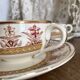 Tea cups and saucers in Sarreguemines ironstone "Derby"