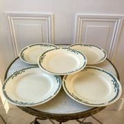 set of 5 large flat plates in Terre de Fer Longchamp model Belleville late 19th century