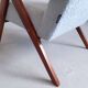 Mid century easy chair model b 310 var en boucle bleu clair