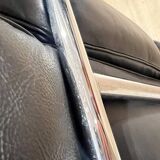 Black Leather LC2 Club Chair with Chromed Frame by Le Corbusier for Cassina, 1965