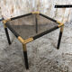 Coffee table tube metal black & gold vintage