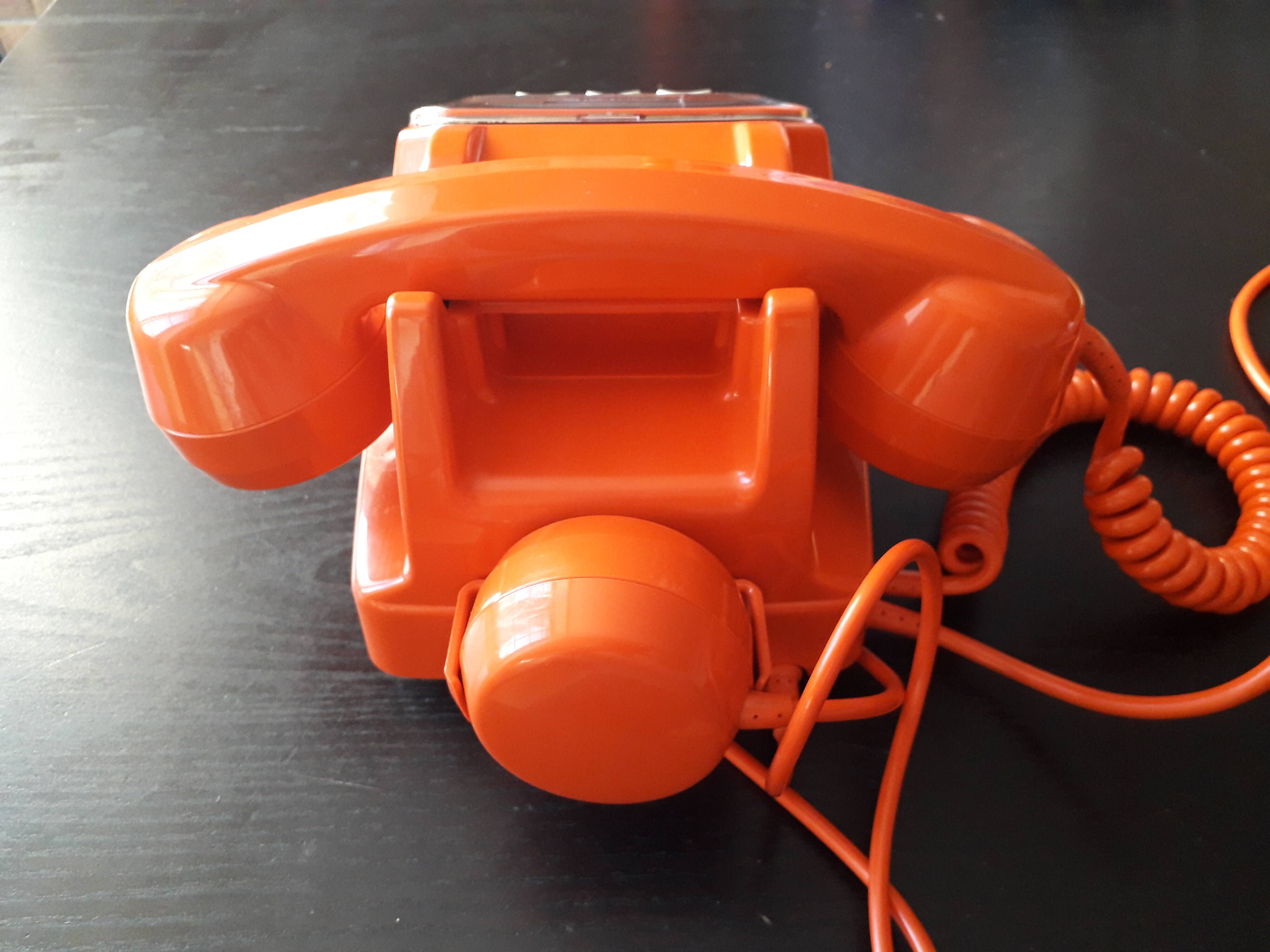 Old vintage orange phone s63 socotel