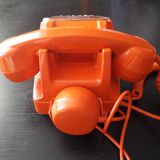 Old vintage orange phone s63 socotel