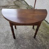 Half moon table in solid walnut louis philippe from the 19th century