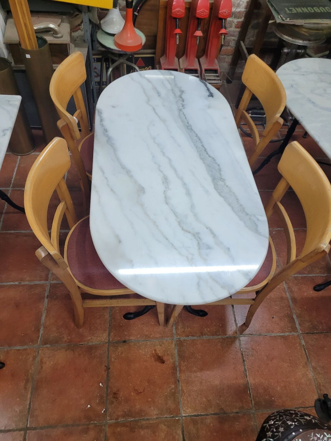 Bistro table with marble top