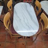 Bistro table with marble top